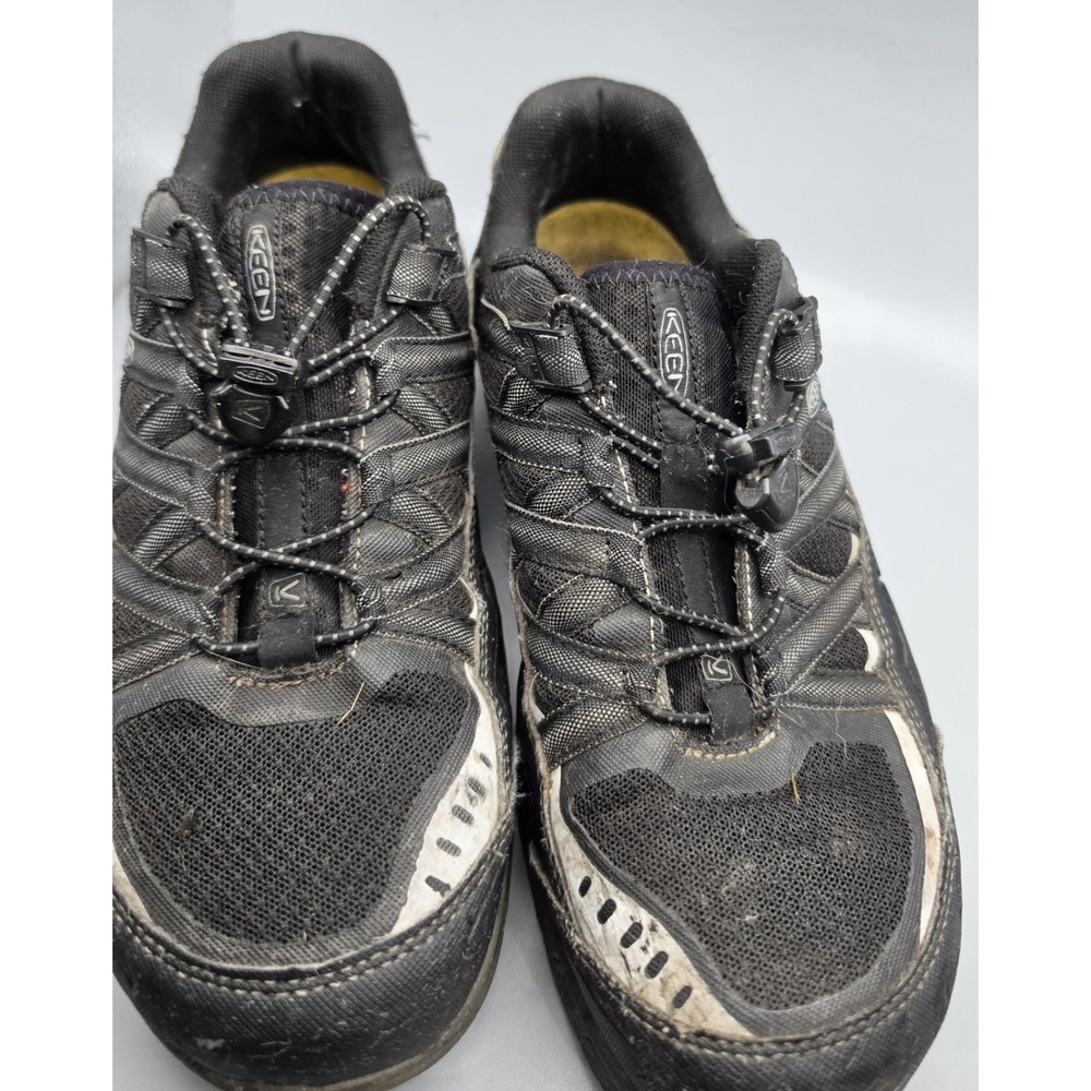 KEEN ASTM F2413-11 Men's 10D Black Safety Work Shoes Slip Resistant Quick Lace